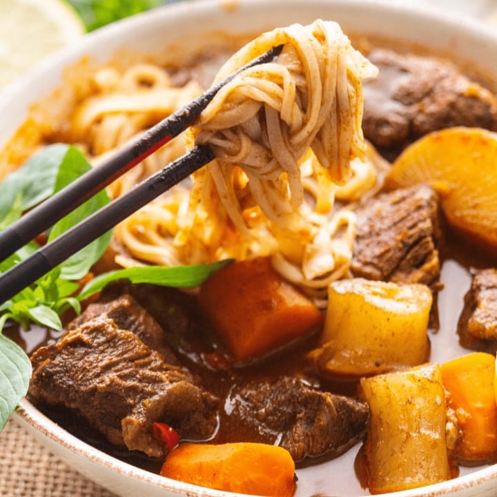 Beef Stew Noodles Soup.